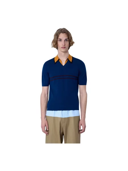 Dzianinowy sweter Dries Van Noten niebieski