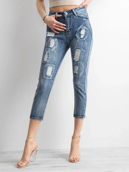 Pantaloni Fashionhunters albastru