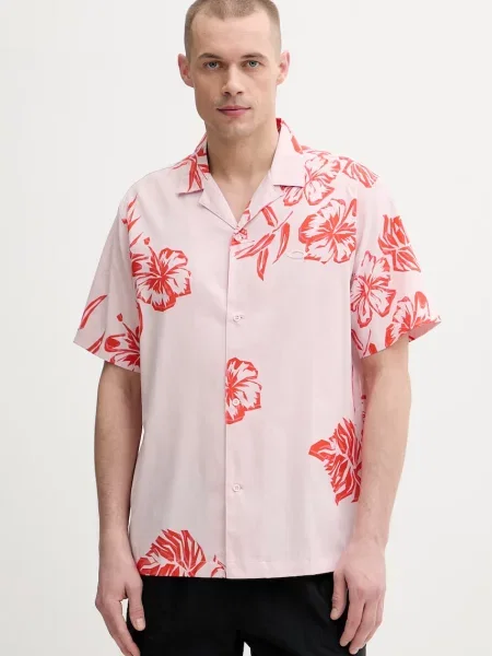 Oakley cămașă pentru bărbați cu lyocell HIBISCUS BREEZE roz