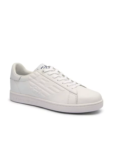 De piele sneakers alb