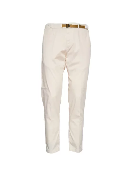 Saténové kalhoty White Sand se stahovací šňůrkou bílé