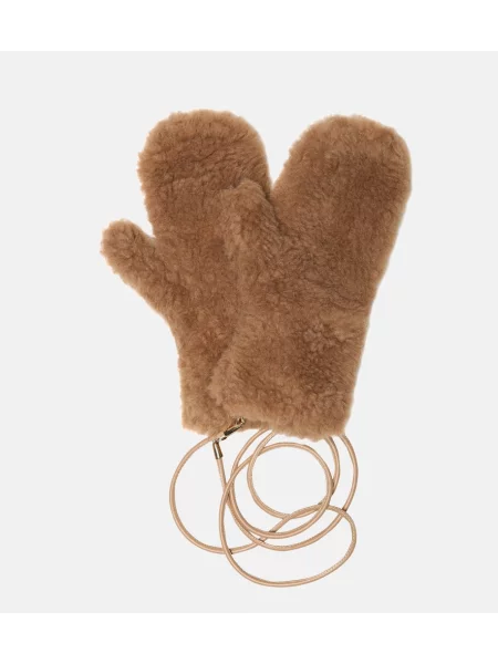 Mănuși Max Mara de mătase maro