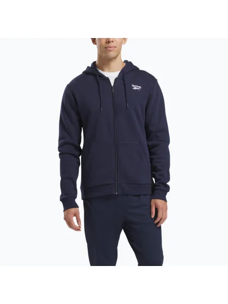 Férfi Reebok Identity SL Fleece FZ vecnav melegítőfelső. Méret: sötétkék