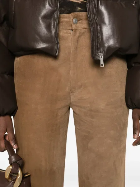 Pantaloni Nanushka cu 5 buzunare maro