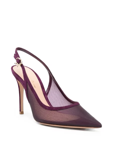 Pantofi cu toc Gianvito Rossi plasă slingback violet