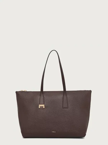 Furla geantă shopper pentru femei din piele Olivia L Tote maro