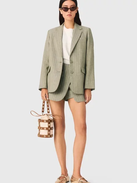 У смужку лляний піджак Maje