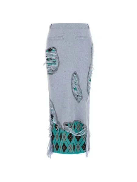 Fustă midi Moschino cu model argyle albastru