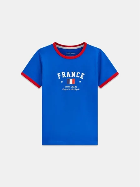Guess Jeans Marškinėliai Slim Fit mėlyna