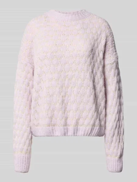 Sweter z dzianiny o kroju oversized z prążkowanymi wykończeniami Zabaione