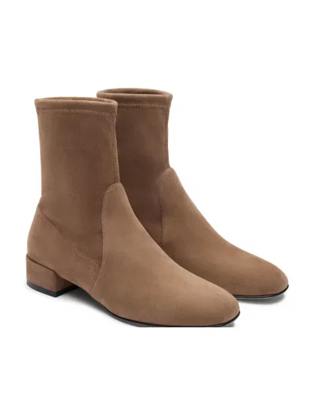 Botki Stuart Weitzman skórzane beżowe