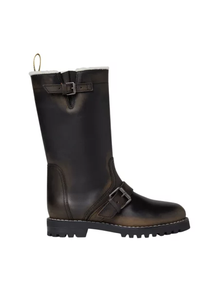 Botki Fendi skórzane brązowe