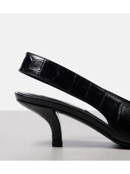 Pantofi cu toc Toteme din piele slingback negru