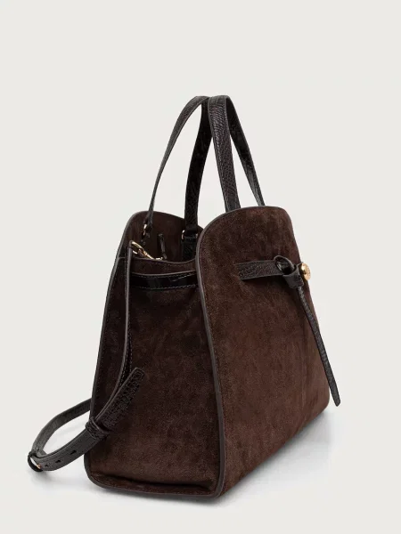 Tory Burch kabelka dámska semišová Romy Suede Bauletto hnedá