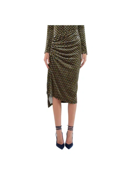 Spódnica plisowana Paco Rabanne w kwiatki do kolan niebieska