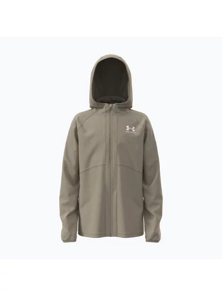 Geacă de antrenament pentru bărbați Under Armour Vibe Woven Windbreaker Jacket city khaki/white alb