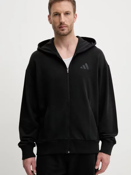 Суичър с качулка Adidas с качулка черно