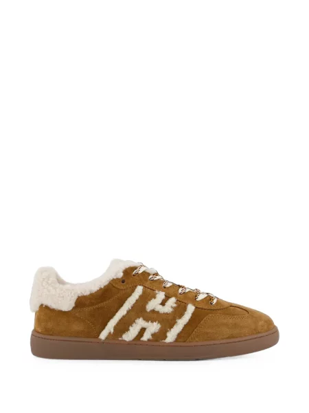Sneakerși Hogan din piele de oaie maro
