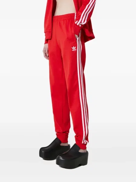 Haftowane spodnie Adidas w paski czarne