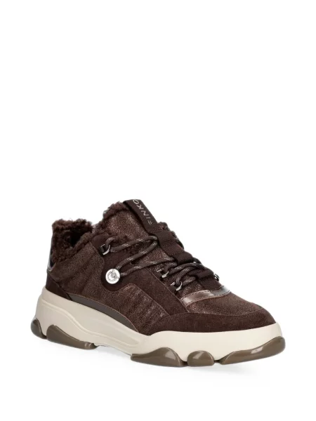 Sneakerși Pinko din piele de oaie maro
