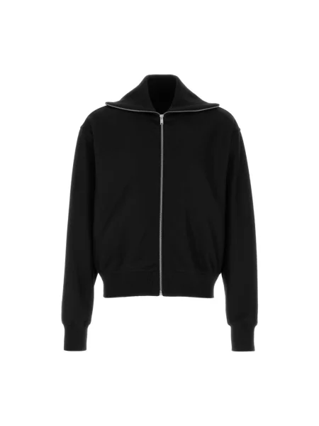 Kardigan Jil Sander wełniany z dekoltem w serek czarny