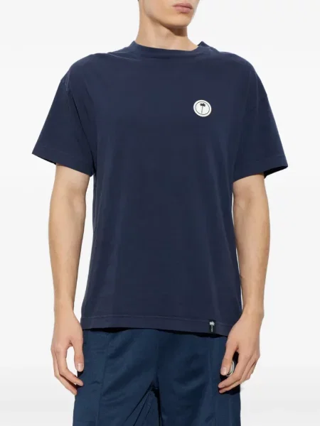 Tricou Palm Angels cu broderie albastru