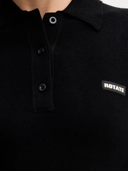 Шерстяное платье мини Rotate клеш черное