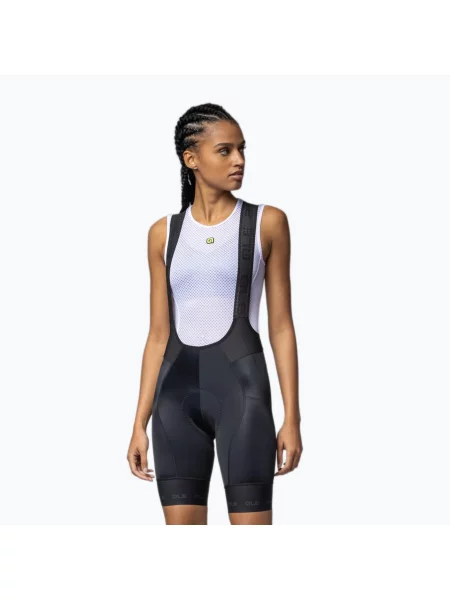 Pantaloni scurți de ciclism pentru femei Alé Strada Bibshorts black negru