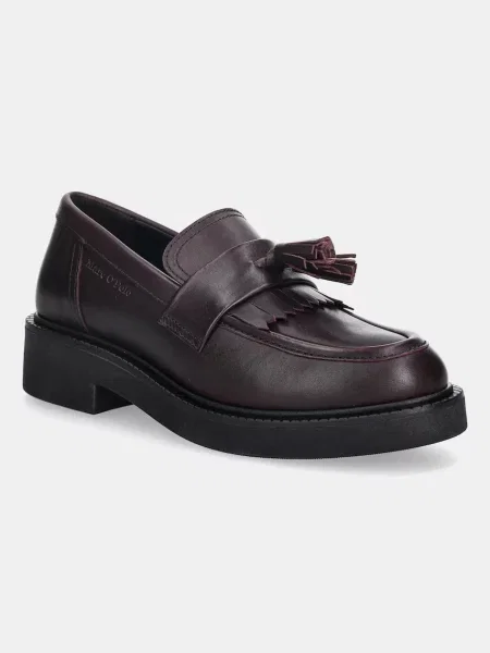 Marc O'Polo mocasini de piele Perla cu plat bordo