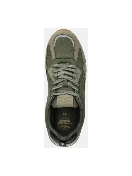 Sneakersy Aeronautica Militare zamszowe zielone