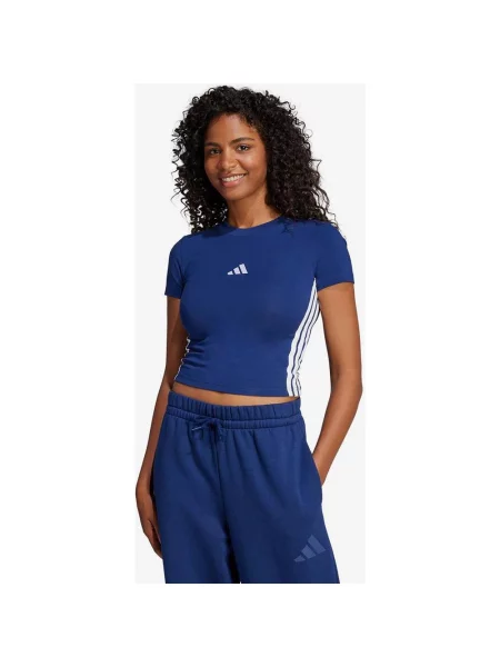 Koszulka adidas Essentials Slim krótki rękaw ciemnoniebieski L biały