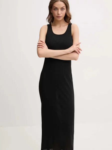 Calvin Klein sukienka midi dopasowana czarny