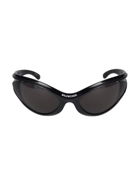 Lniane okulary przeciwsłoneczne Balenciaga czarne