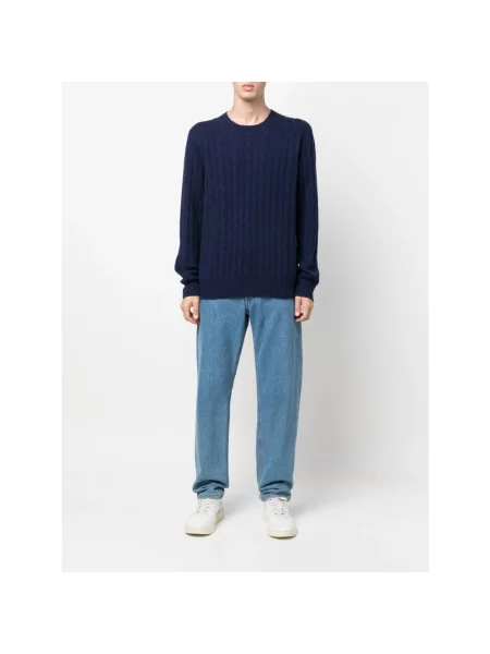Lekki sweter Polo Ralph Lauren z kaszmiru niebieski