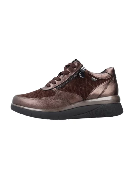 Welurowe sneakersy Stonefly brązowe