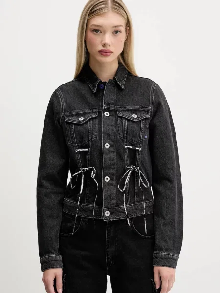 Karl Lagerfeld Jeans geacă jeans de tranziție negru