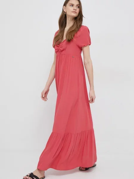 Сукня Pepe Jeans Bernardette maxi розкльошена червоний