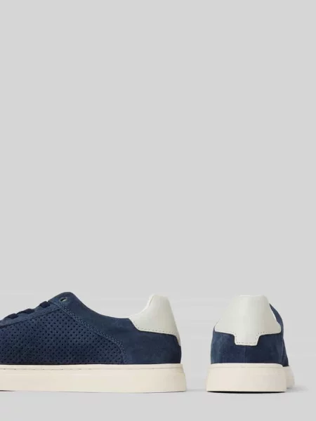 Sneakersy skórzane z naszywką z logo model ‘Fido’ Bugatti granatowe