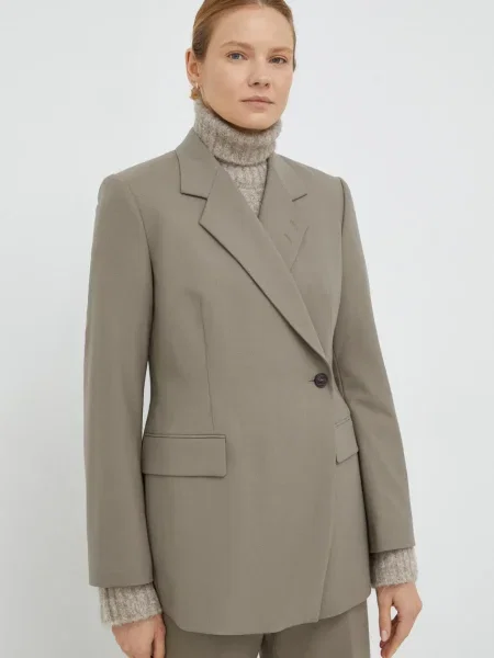 Tiger Of Sweden marynarka z domieszką wełny oversize gładka szary