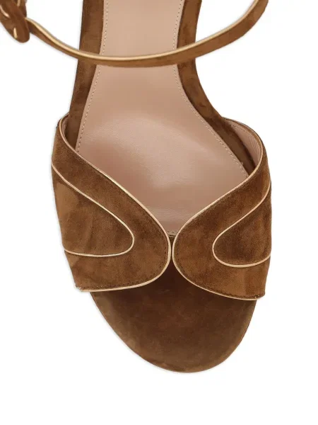 Sandale Gianvito Rossi din piele de căprioară cu platformă maro