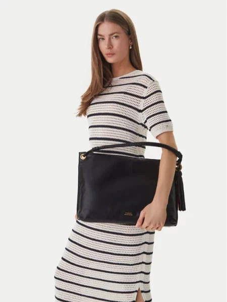 Tommy Hilfiger torebka shopper skórzana czarna