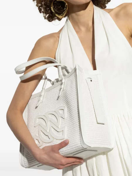 Geantă shopper Casadei alb