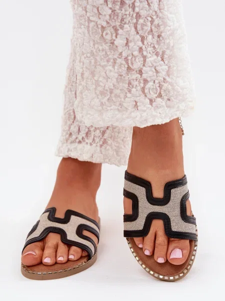 Чехли Boto с плосък ток черно