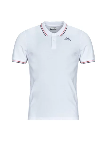 Polo majica Kappa s kratkimi rokavi bela