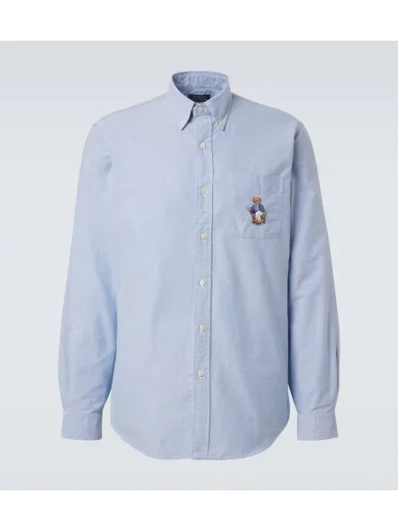 Cămașă Polo Ralph Lauren cu broderie albastru