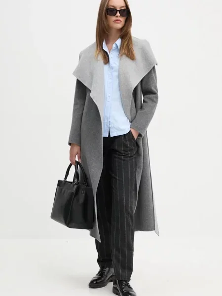 Вовняне пальто MACKAGE перехідне oversize MAI-CN сірий