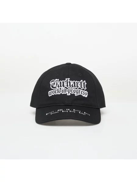 Kšiltovka Carhartt WIP World Tour Cap Black/ White Universal bílá