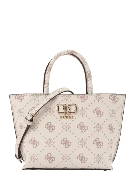 Guess Geantă Emelie Logo Mini Écru bej