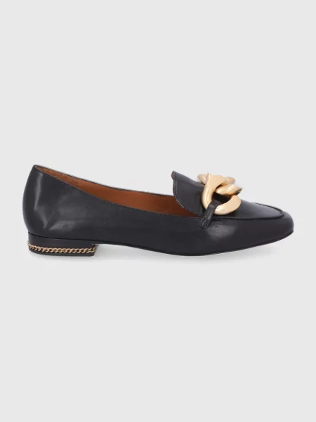 Kožené mokasíny Tory Burch hnedá