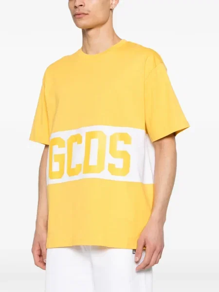 Tricou Gcds cu dungi cu autograf galben